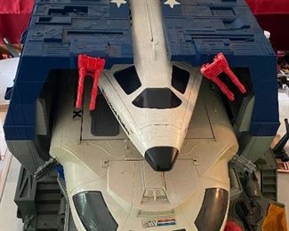 GI Joe Defiance Space Shuttle Launch Complex with Original 2 Figures (Only Missing 6 Pieces/Nice) 