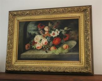 Large decorative floral oil painting