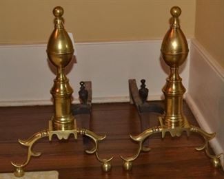 1900-1910 Harvin Brass Andirons, Baltimore
