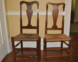 1750-1760 New England Country Queen Anne Side Chairs
