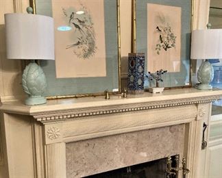 This master bedroom marble fireplace is a lovely space for décor.