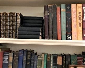 Many books including University of Texas yearbooks and Tyler High School Alcaldes 