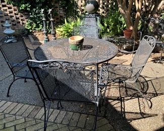 Black patio table and 4 chairs