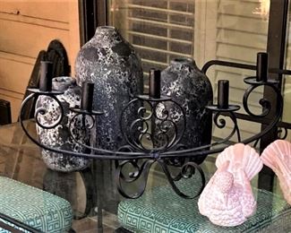 Jugs; candle holder; birds