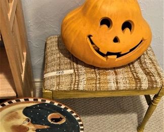 Halloween pumpkin; vanity stool