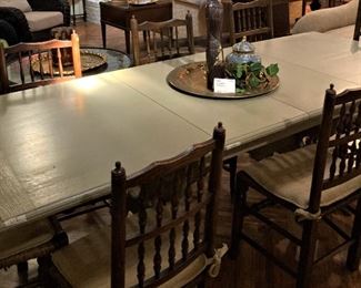 It will comfortably seat  8 people. 