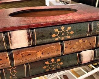 "Book" tissue holder