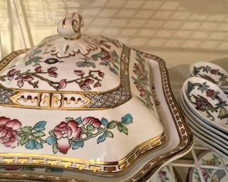 "Indian Tree" covered bowl -  made in England