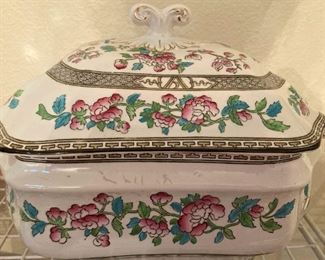 "Indian Tree" covered bowl -  made in England