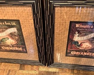 Two of four  framed and matted "spice" art