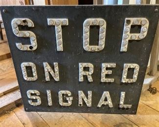 vintage  metal RR sign w/ reflectors