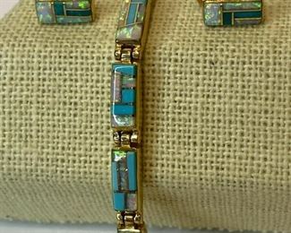 K009 14K Opal Bracelet Earrings