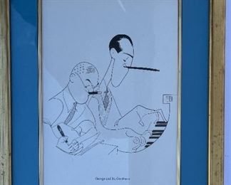 S012 George Ira Gershwin by Al Hirschfeld Print