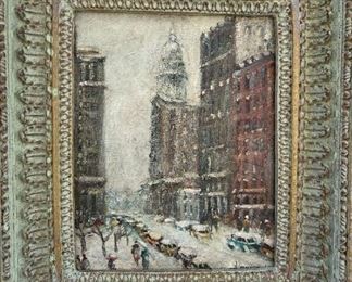 S016 New York City Signed Oil Painting