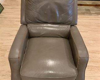 Pair gray leather recliners