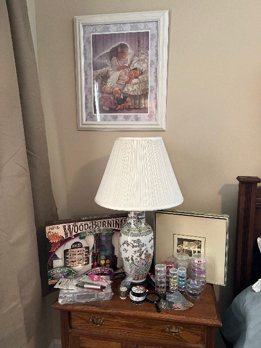 Oriental lamp, beads & crafts