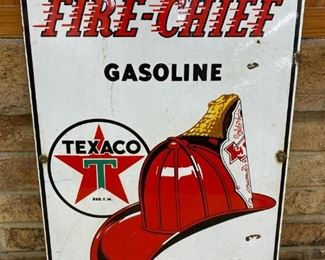 1940 Texaco Fire Chief Porcelain Pump Sign