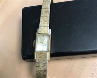 Ladies La Marque 10k Gold Bezel and Clasp.  Balance of the watch is 10k Filled