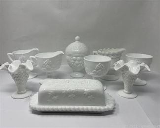 9 Piece Vintage Milk Glass Lot