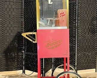 Old Fashioned Popcorn Machine and Cart