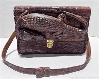 Unique Vintage Genuine Alligator Skin Purse
