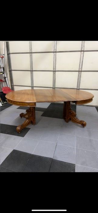 French Napoleon III Walnut Pedestal Table with Carved Feet from 1850s
