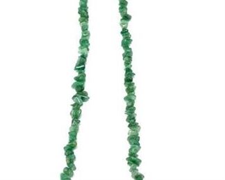 Continuous Strand of Green Adventurino Beads