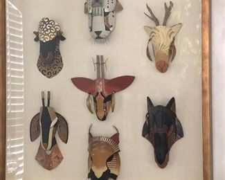 Cased Collection of African Animal Masks. Very Unique