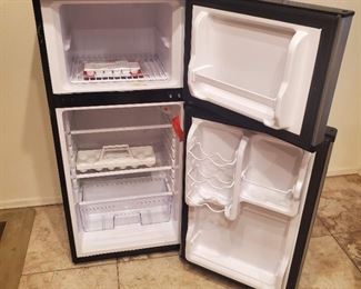 2 Door Mini Fridge in Stainless Look with Freezer