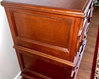 Lot 8750 $1295.00 Very Rare and Gorgeous Antique 2 Piece Chest with 5 Drawers by Banks, Coldstone Co. High Point NC. 37" W x 35.5" T x 20.75" D. This is a renowned Furniture manufacturer in North Carolina that makes replicas of original antiques.
