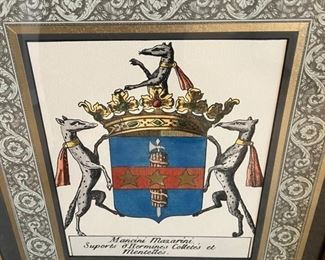 Set of 4  ($160.00 Set of 4) John Richard framed Heraldry of Royalty.