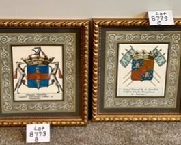 Set of 4  ($160.00 Set of 4) John Richard framed Heraldry of Royalty.