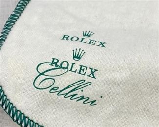 Lot 8805  $30.00 Rolex Cotton Handkerchief (12" Square) by Christian Fischbacher and Rolex Polishing Cloth by Cellini  12" Sq.