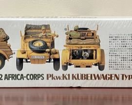 Lot 8814 $95.00  Tamiya 1/16 Scale Kit 36202 German Kubelwagen Type 82  Africa Corps With Rommel Brand New Sealed. These models are all in excellent condition and many are sealed in original shrink wrap similar to this Model.  This model is highly accurate static display model kit. Authentically Reproduced 4 Cylinder Engine,Tools, Instrument Panel, Seats, Jerry Can and Independent Suspension.  Open and Close Doors, Steerable Front Wheels, Pneumatic Balloon Air and Realistic Figures of Field Marshall Rommel and Driver.