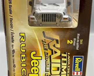 Lot 8817. $75.00. Lara Croft Tomb Raider Jeep Rubicon, by Revell. Metal Body 1:25 scale & Model: 85-1561