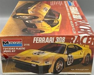 Lot 8821. $50.00.  Ferrari 308 Racer, MIB Sealed 1:24 Model Kit