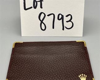 Lot 8793  $22.00 New Rolex Business Card Holder with Gold Metal Trim.  Mounters Rolex S. A. Geneva, Switzerland Code: 101.70.55