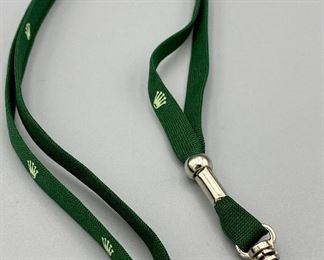 Lot 8792  $50.00 New Vintage and Rare Rolex Green Leather Card Wallet/Holder #0101.40.34 and Rolex Lanyard, both in Brand New Condition.  
