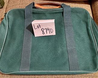 Lot 8790  $85.00. Rare Authentic Rolex Canvas Briefcase/Messenger Bag in Rolex Green with Leather on Handles and Shoulder Strap. 18" W x 13" H x 5" D