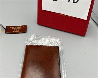 Lot 8798B. $25.00  Business Card Holders by Bosca, in Cognac Old Leather.  Original Boxes and Bosca Information included.