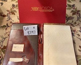 Lot 8797A. $145.00 Bosca 8 1/2" x 14" Leather Legal Pad Cover "Cognac Old Leather"