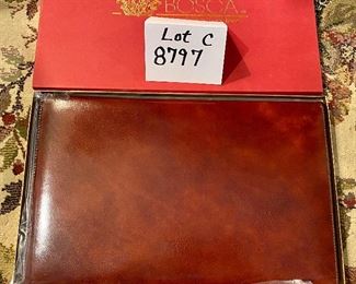 Lot 8797C. $145.00 Bosca 8 1/2" x 14" Leather Legal Pad Cover "Cognac Old Leather"