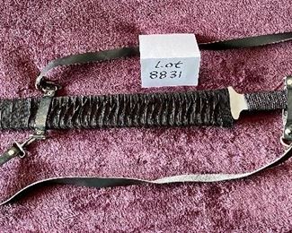 Lot 8831 $80.00 Katana Style Sword and Sheath for wearing on your back. Rope Grip, Stainless Steel Blade.  Made in Pakistan.  31" L x 1 1/4" Blade