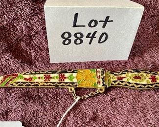 Lot 8840  $50.00 Brass Dagger decorated in Semi-Precious Stones.  7 1/2" L x 1" W.  Great Looking, Nice weight and feel