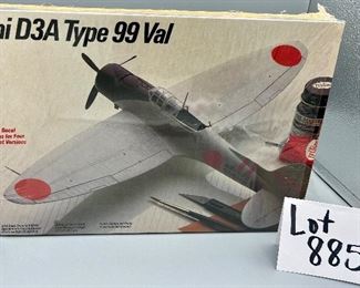 Lot 8859 $24.00. NEW TesTors Aichi D3A Type 99 Val Japan Dive Bomber Plane Model, 1:48 Scale, unassembled, c.1984