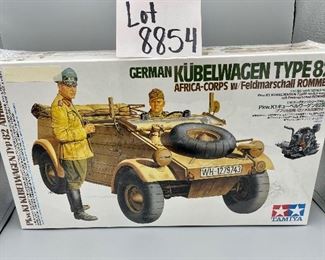 Lot 8854. $95.00. German Kubelwagen Type 82 Africa-Corps w/Feldmarschall Rommel 1/16th Scale. Tamiya 
