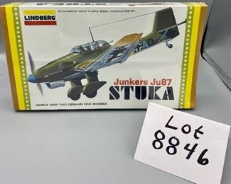Lot 8846 $16.00 Lindberg Junkers Ju87 Stuka 1:48 Scale WWII German Dive Bomber, New and Sealed.