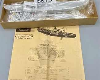 Lot 8843  $45.00 Vintage  Revell 1955 "Hawaiian Pilot". C-3 Freighter, Unopened all pieces still in Plastic.