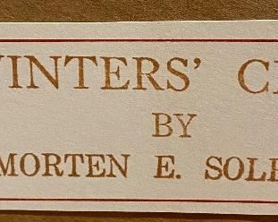 Lot 8807  $250.00  "Winters Chill" by Morton Solberg.  Limited Edition Pencil Signed and Numbered Print (73/675). Morton Solberg is a Listed Artist and known for his Watercolors of Animals.  He recently passed away in 2022.  https://www.mortenesolberg.com/new-page-1 