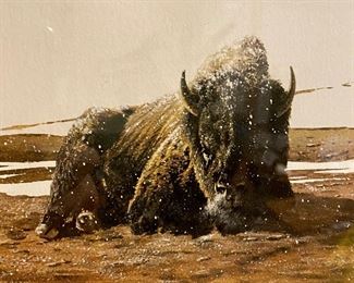 Lot 8807  $250.00  "Winters Chill" by Morton Solberg.  Limited Edition Pencil Signed and Numbered Print (73/675). Morton Solberg is a Listed Artist and known for his Watercolors of Animals.  He recently passed away in 2022.  https://www.mortenesolberg.com/new-page-1 